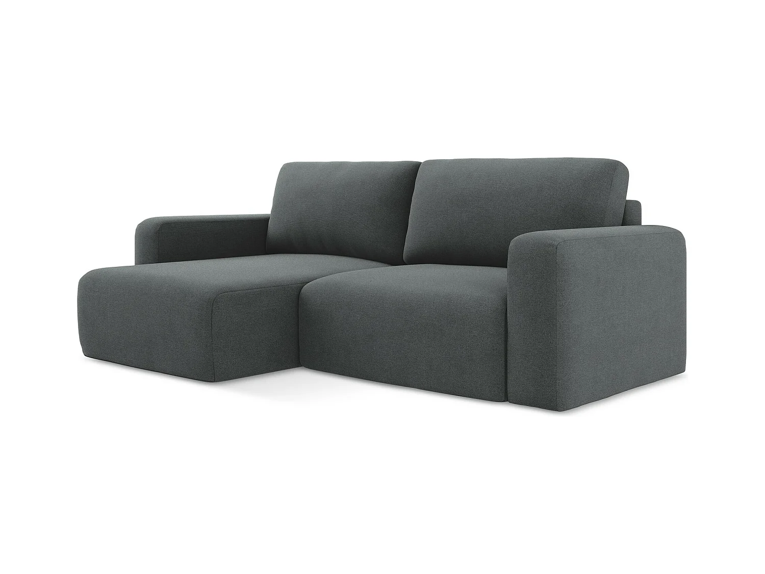 Canapé d’angle 3 places gauche convertible en Strukturstoff - gris - KONA