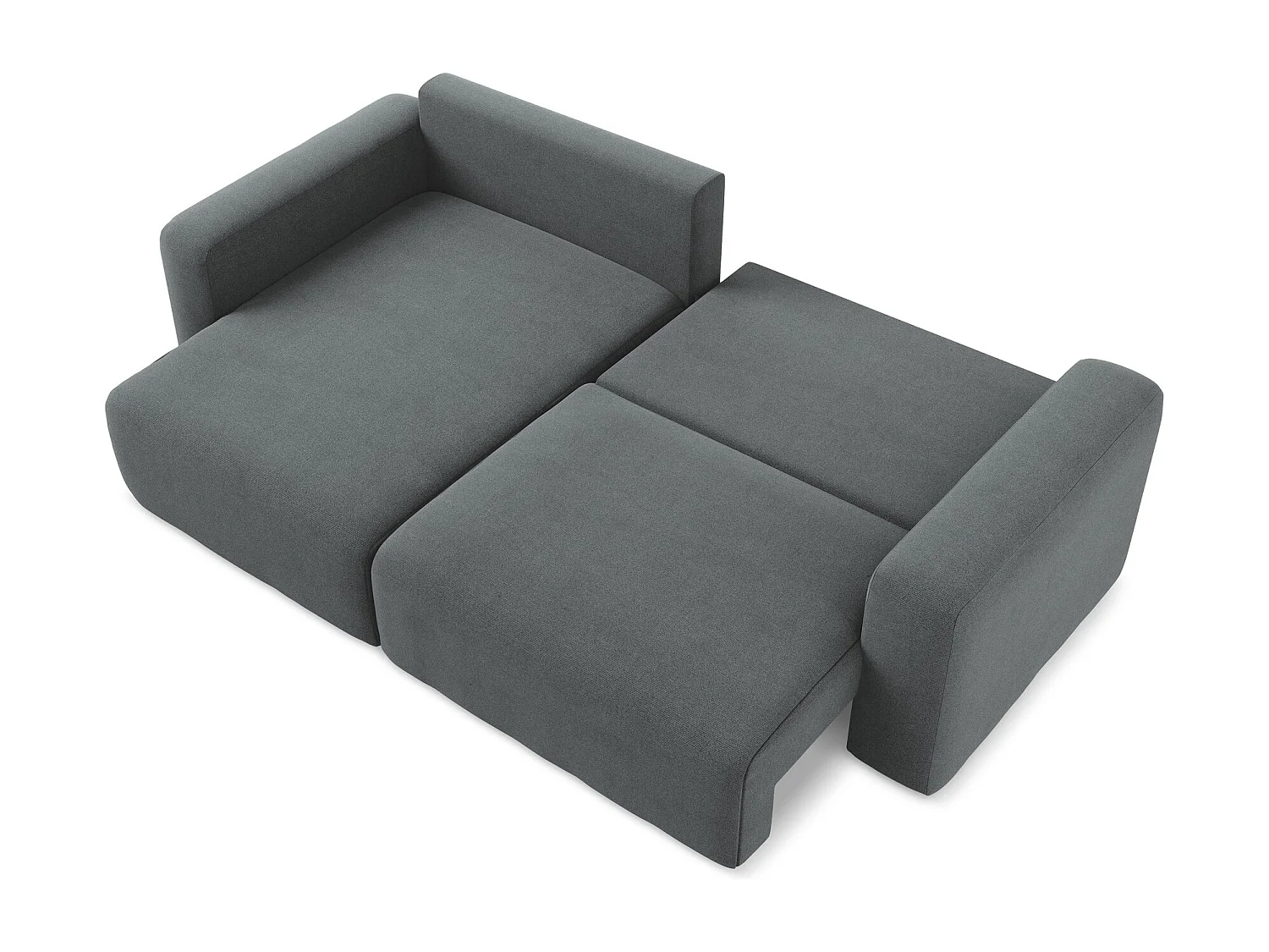 3-Sitzer Ecksofa mit Schlaffunktion - Ecke Links - Strukturstoff - Grau - KONA
