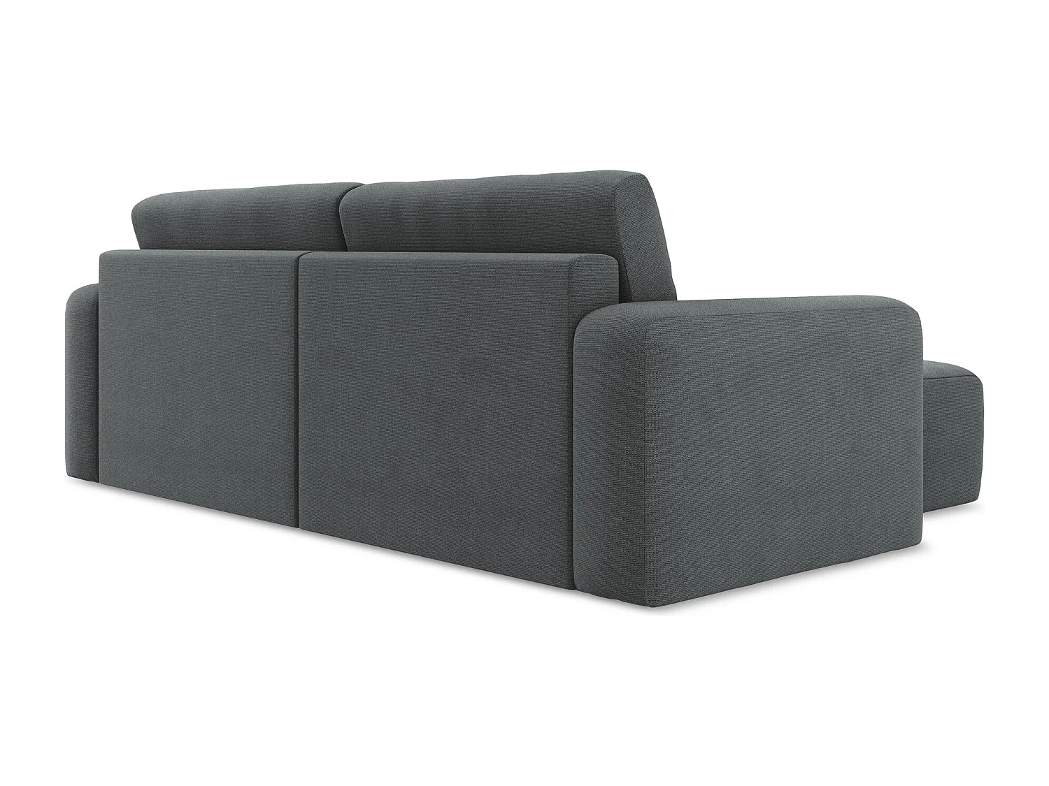 3-Sitzer Ecksofa mit Schlaffunktion - Ecke Links - Strukturstoff - Grau - KONA