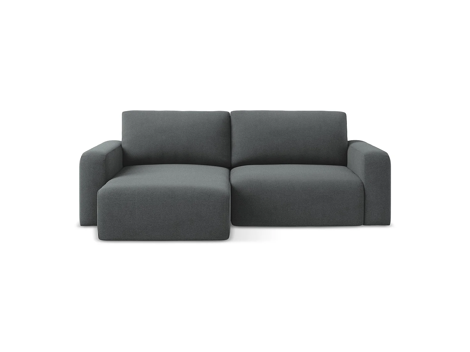 Canapé d’angle 3 places gauche convertible en tissu texturé - gris - OSTIA