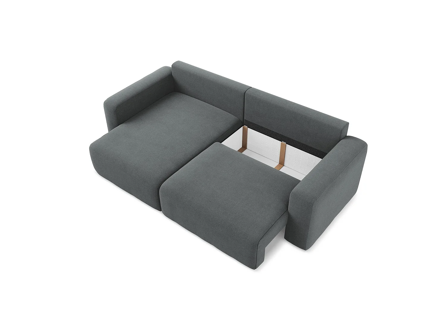 Canapé d’angle 3 places gauche convertible en tissu texturé - gris - OSTIA
