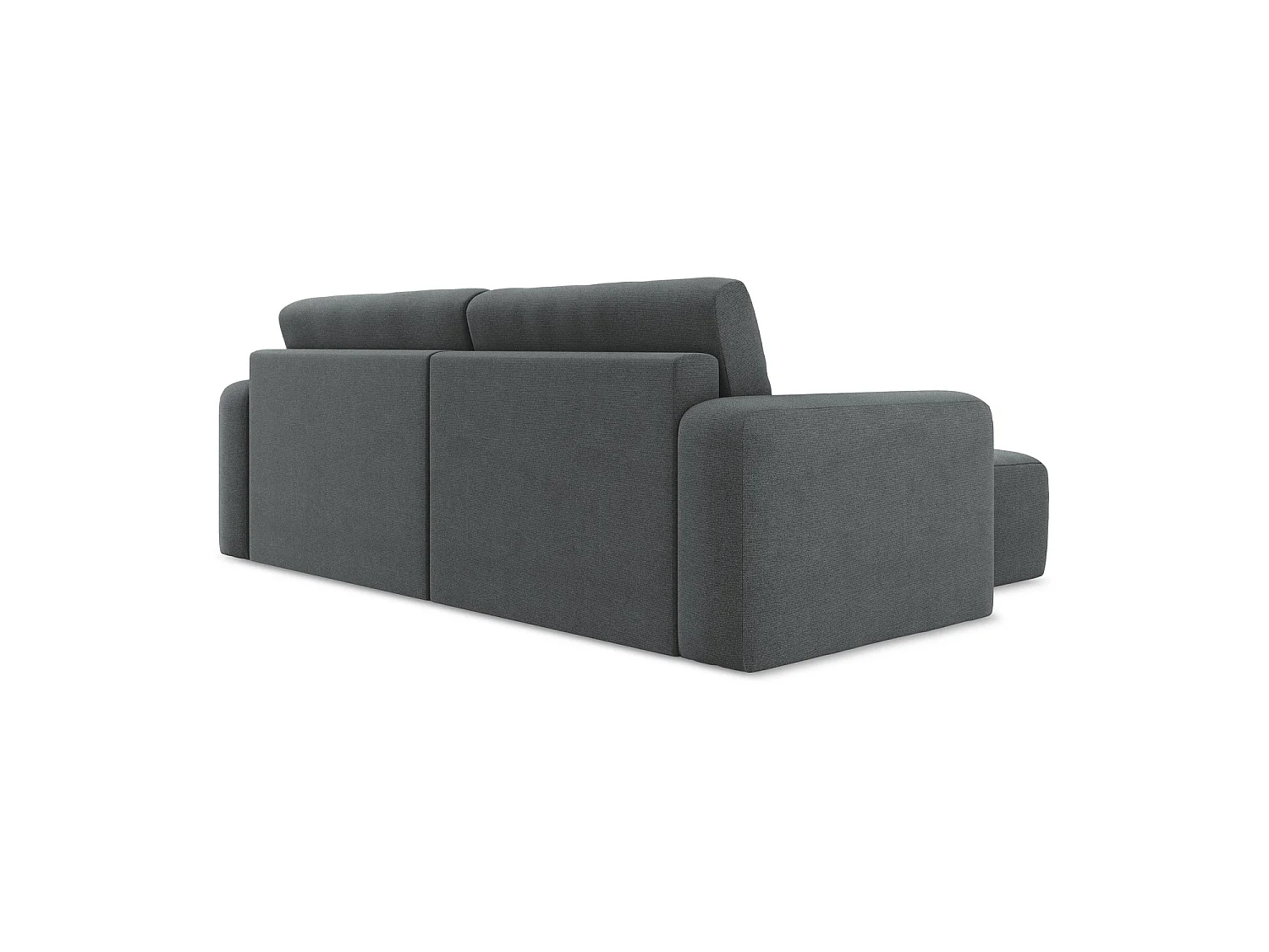 Canapé d’angle 3 places gauche convertible en tissu texturé - gris - OSTIA