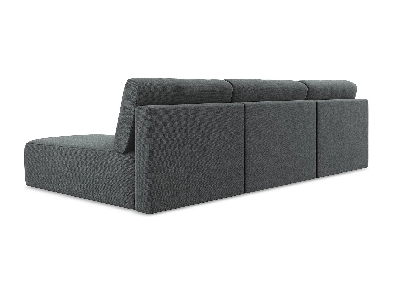 Otwarta Sofa panoramiczna z funkcją spania - z tkaniny strukturalnej - szary - KONA