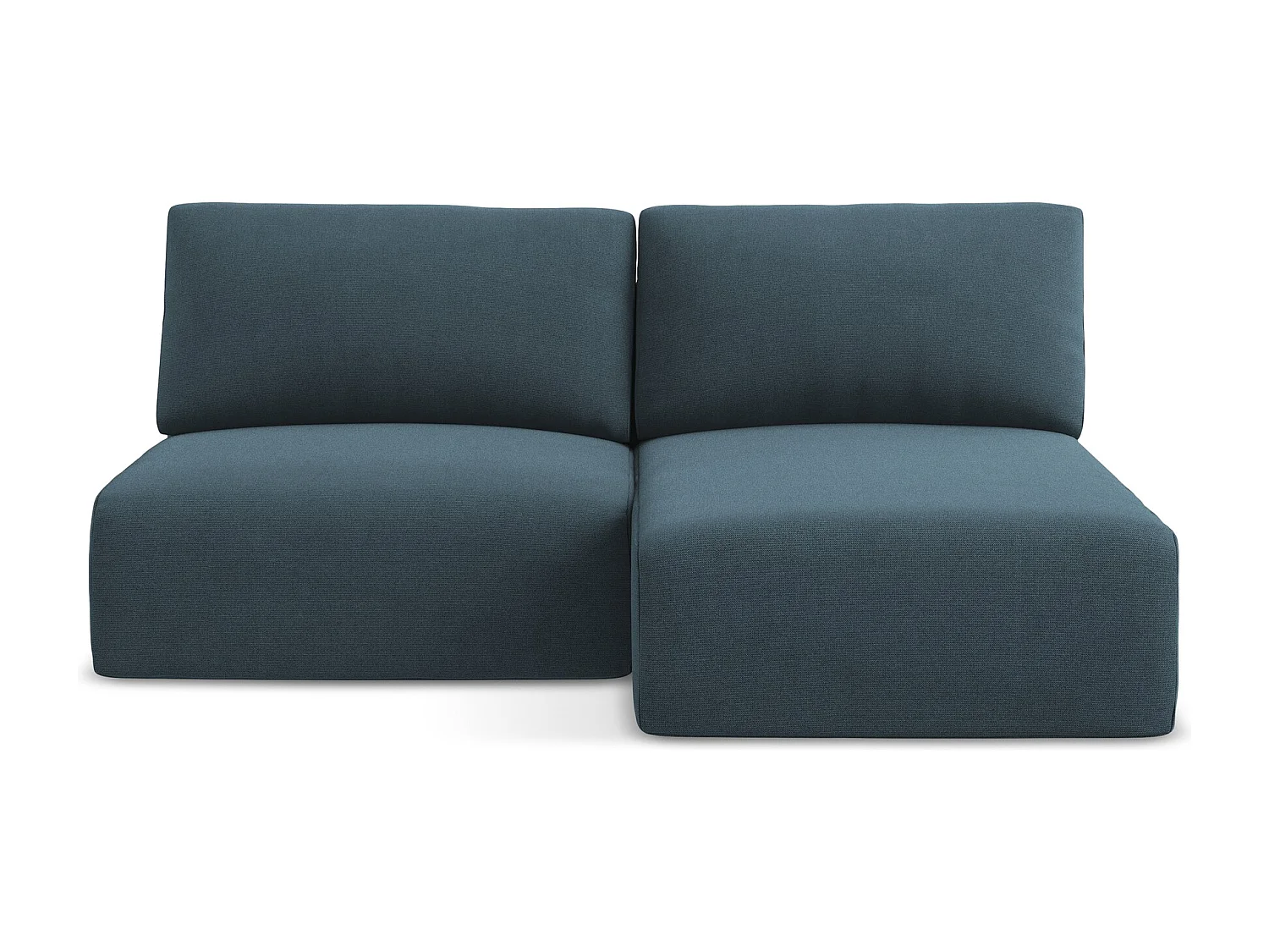 Ecksofa ohne Armlehne mit Schlaffunktion Rechts - Rechts - Strukturstoff - Jeans - KONA