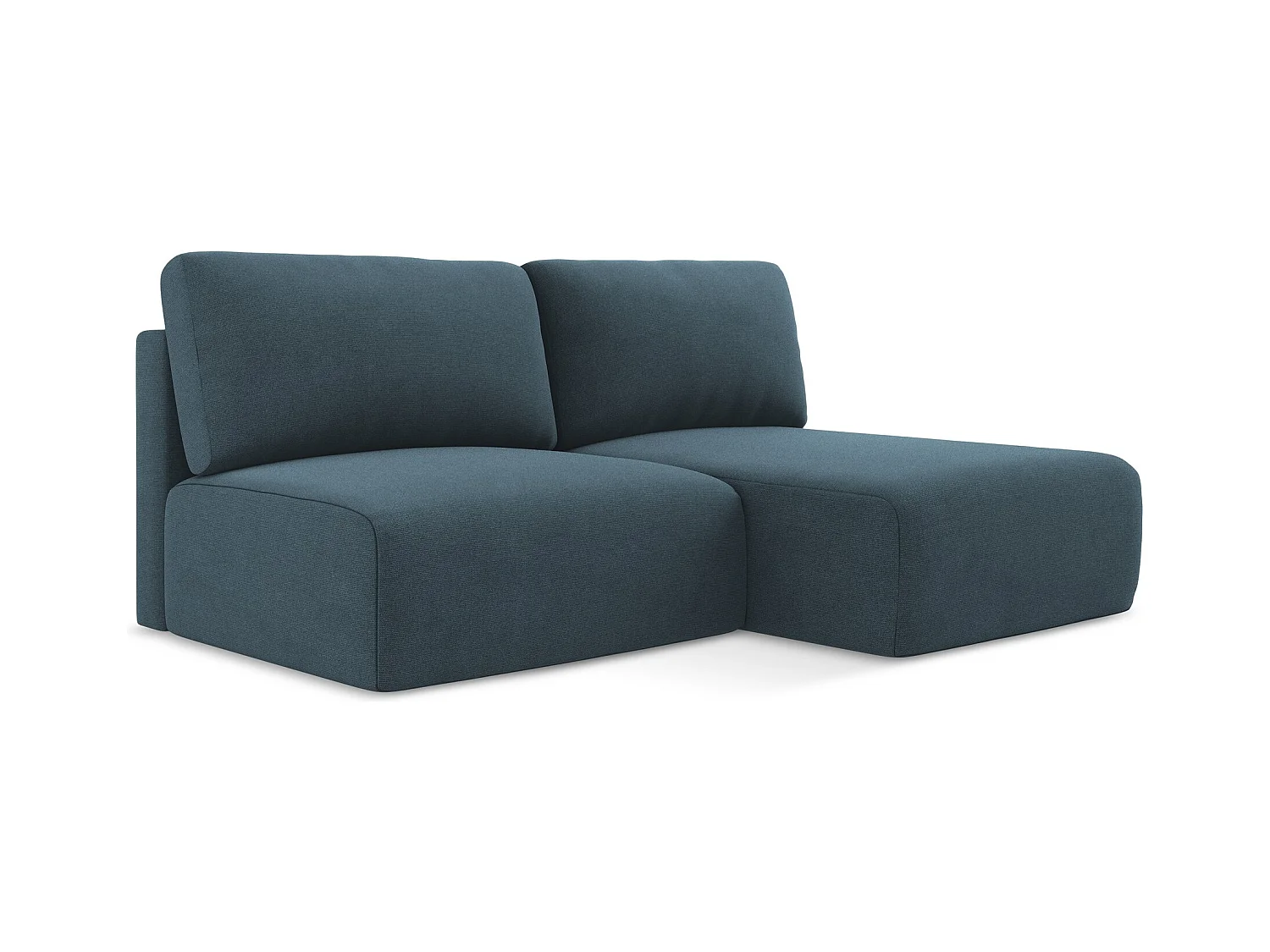 Canapé d’angle 3 places droit sans accoudoir convertible en Strukturstoff - jeans - KONA