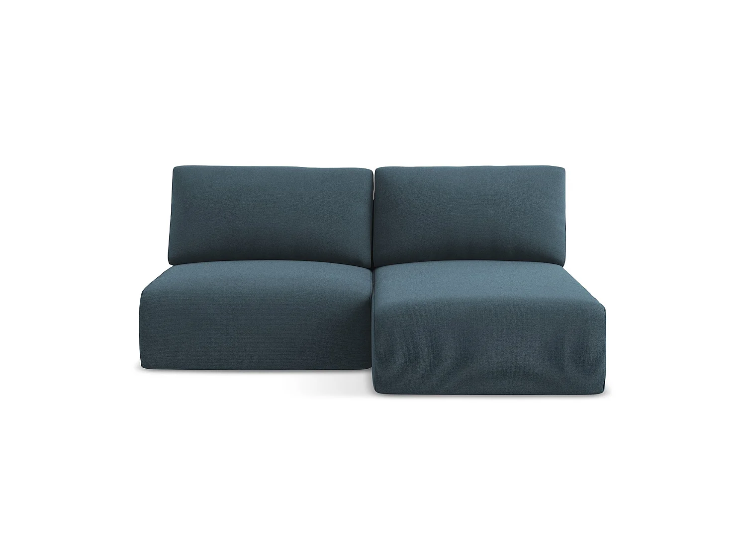 Canapé d’angle 3 places droit convertible en tissu texturé - jeans - OSTIA