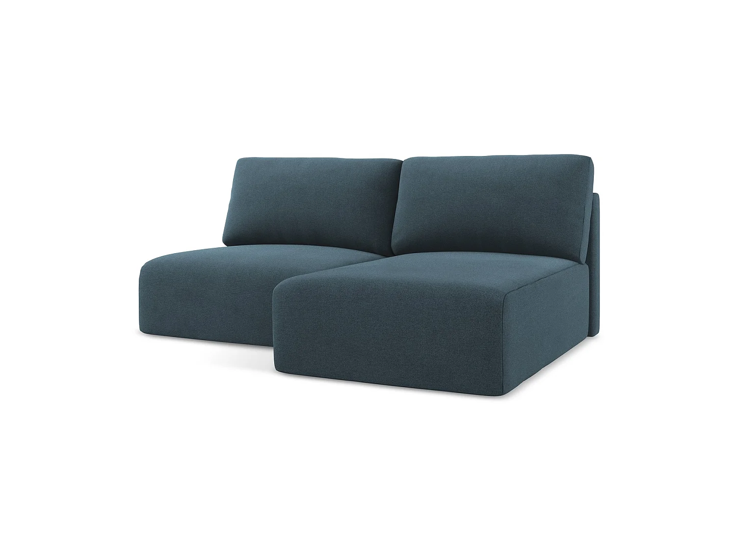 Canapé d’angle 3 places droit convertible en tissu texturé - jeans - OSTIA