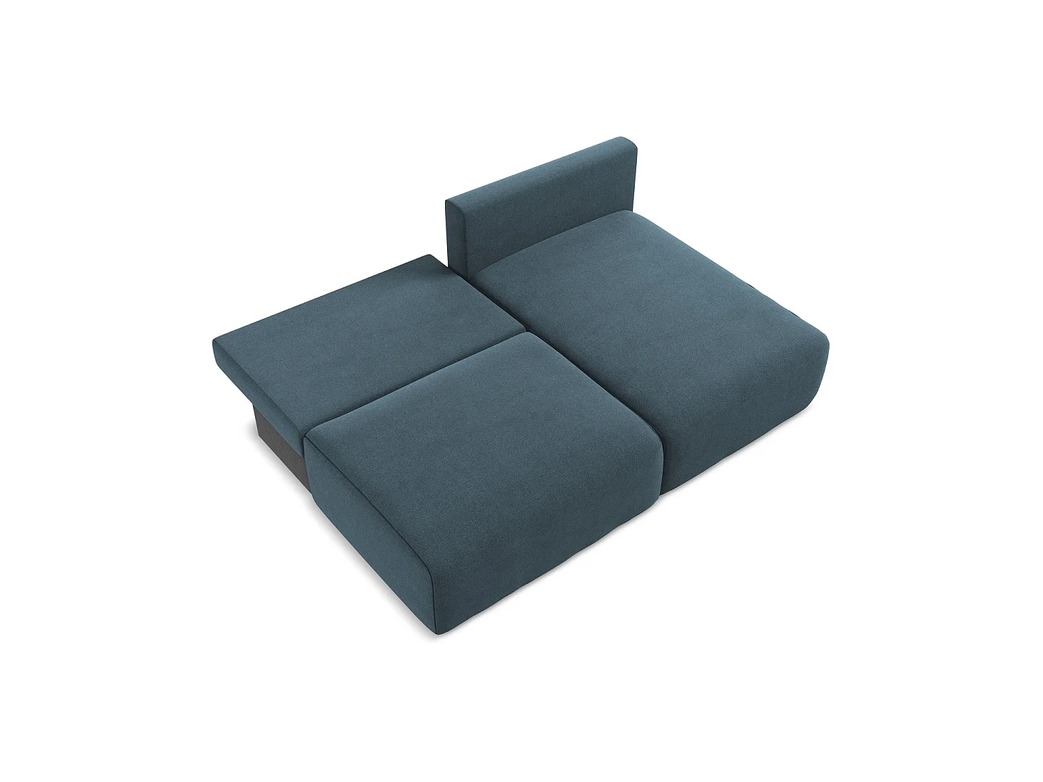 Canapé d’angle 3 places droit convertible en tissu texturé - jeans - OSTIA
