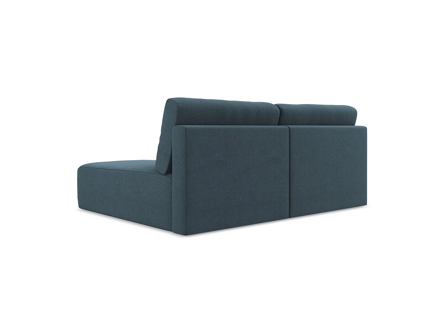 Canapé d’angle 3 places droit convertible en tissu texturé - jeans - OSTIA