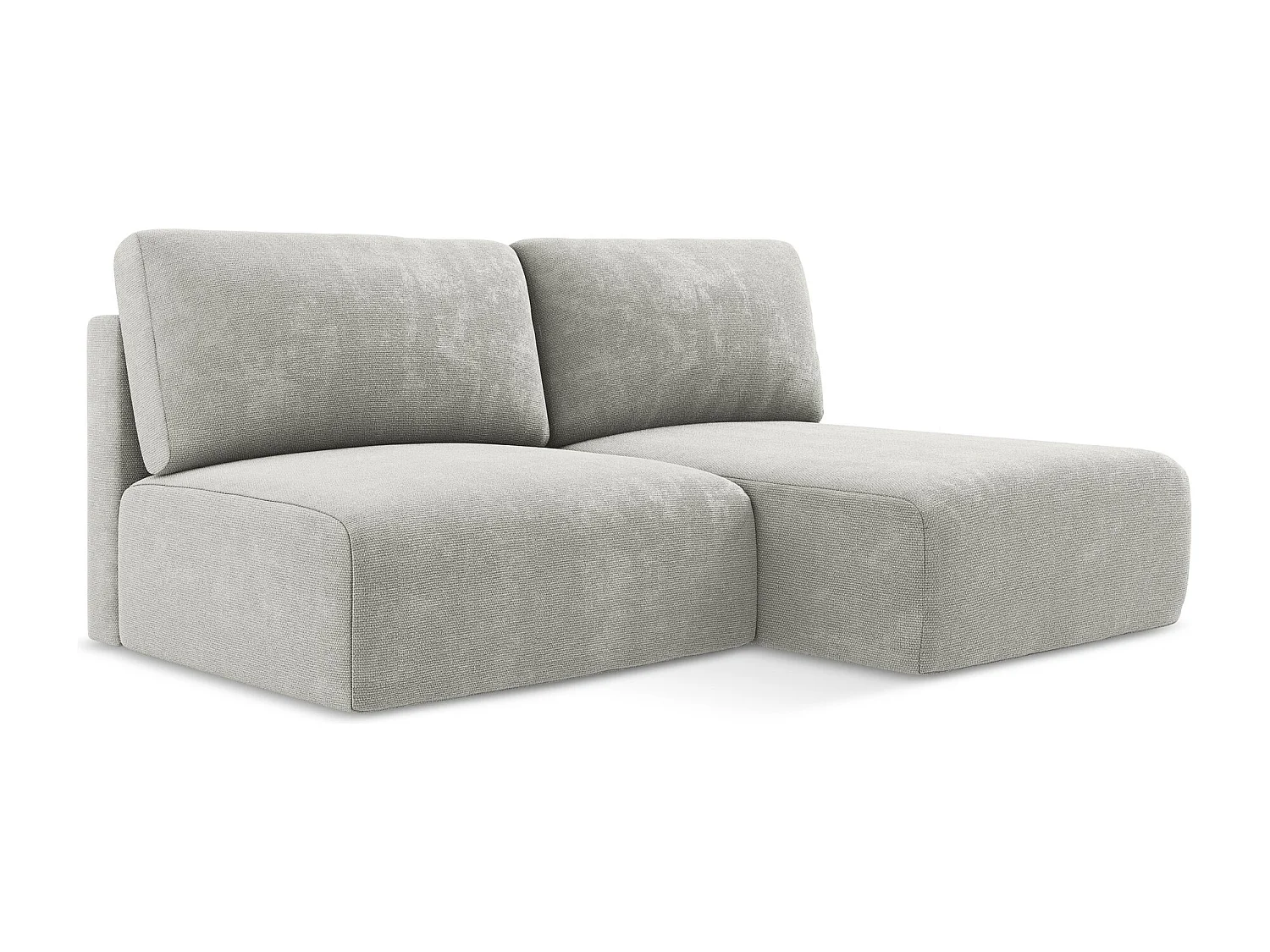 Ecksofa ohne Armlehne mit Schlaffunktion Rechts - Rechts - Chenille - Hellgrau - KONA