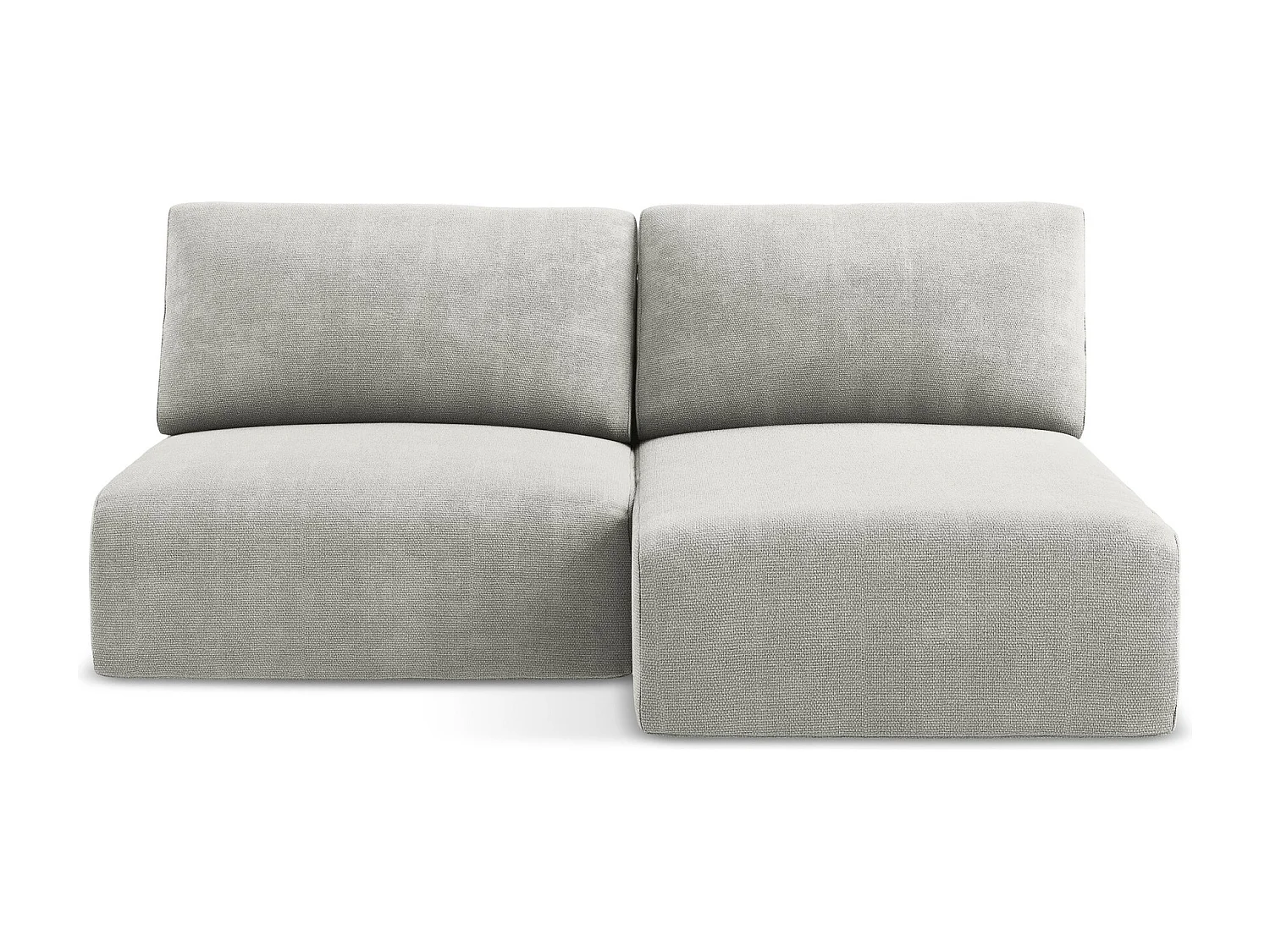 Ecksofa ohne Armlehne mit Schlaffunktion Rechts - Rechts - Chenille - Hellgrau - KONA