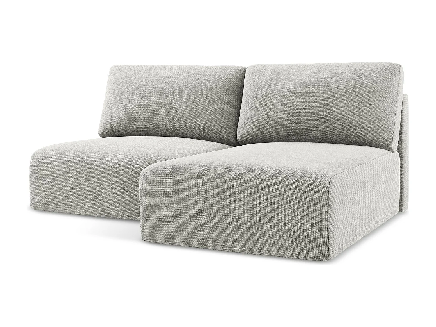 Ecksofa ohne Armlehne mit Schlaffunktion Rechts - Rechts - Chenille - Hellgrau - KONA