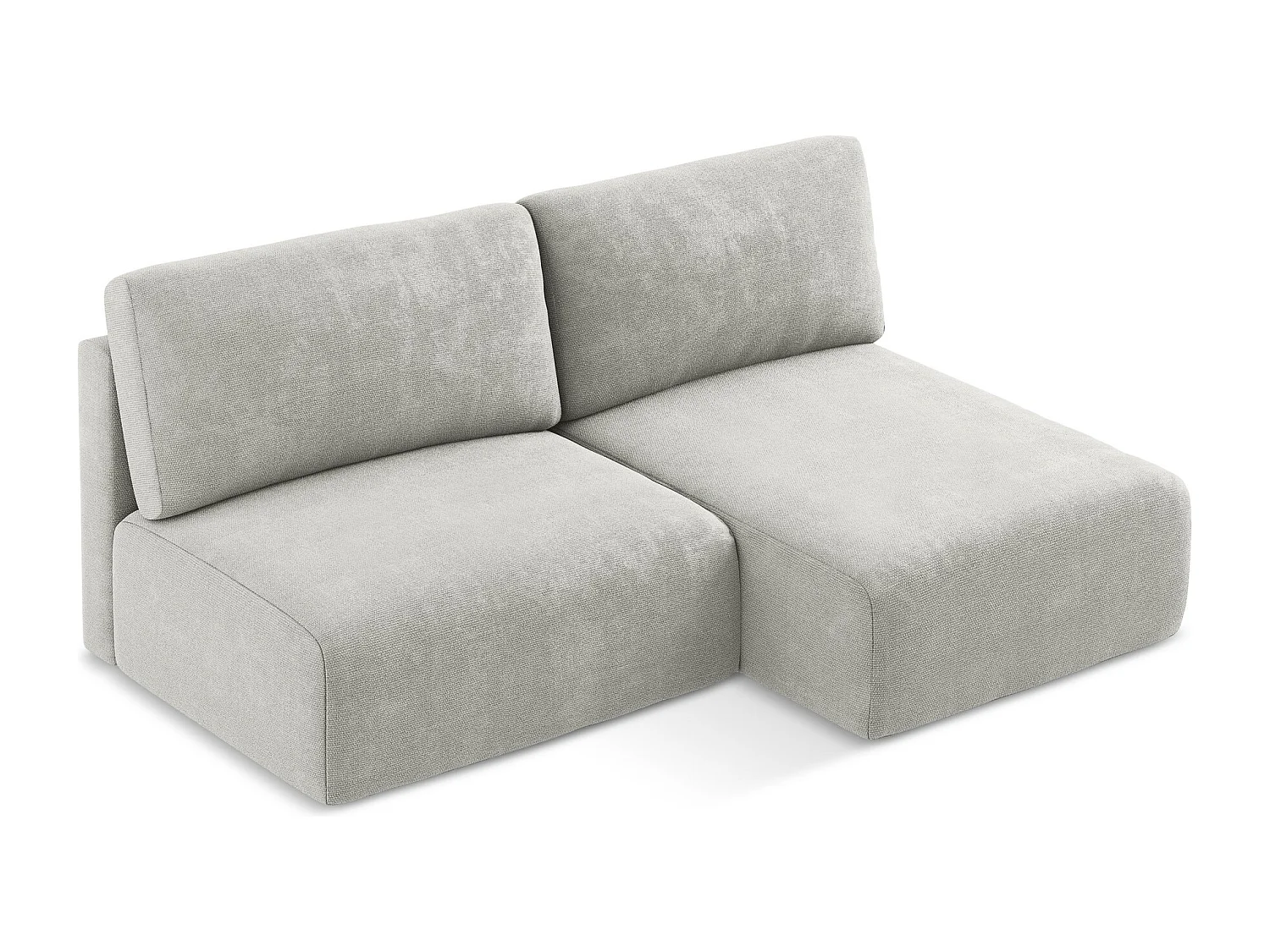 Ecksofa ohne Armlehne mit Schlaffunktion Rechts - Rechts - Chenille - Hellgrau - KONA