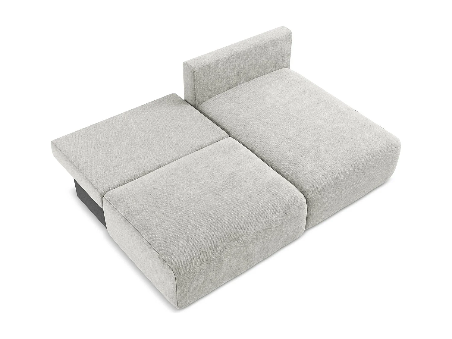 Ecksofa ohne Armlehne mit Schlaffunktion Rechts - Rechts - Chenille - Hellgrau - KONA