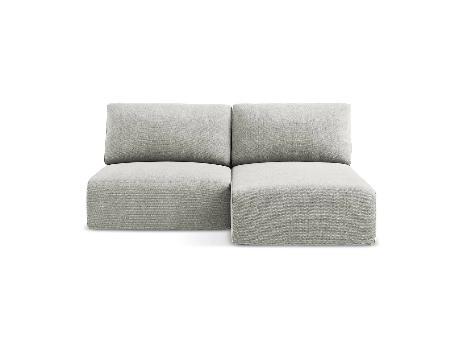 Hoekslaapbank rechts van lichtgrijs chenille stof - OSTIA