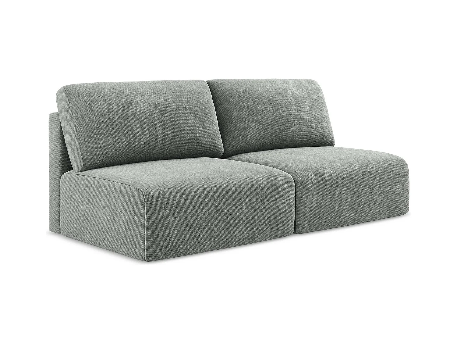 Canapé 3 places sans accoudoir convertible en Chenille - gris - KONA