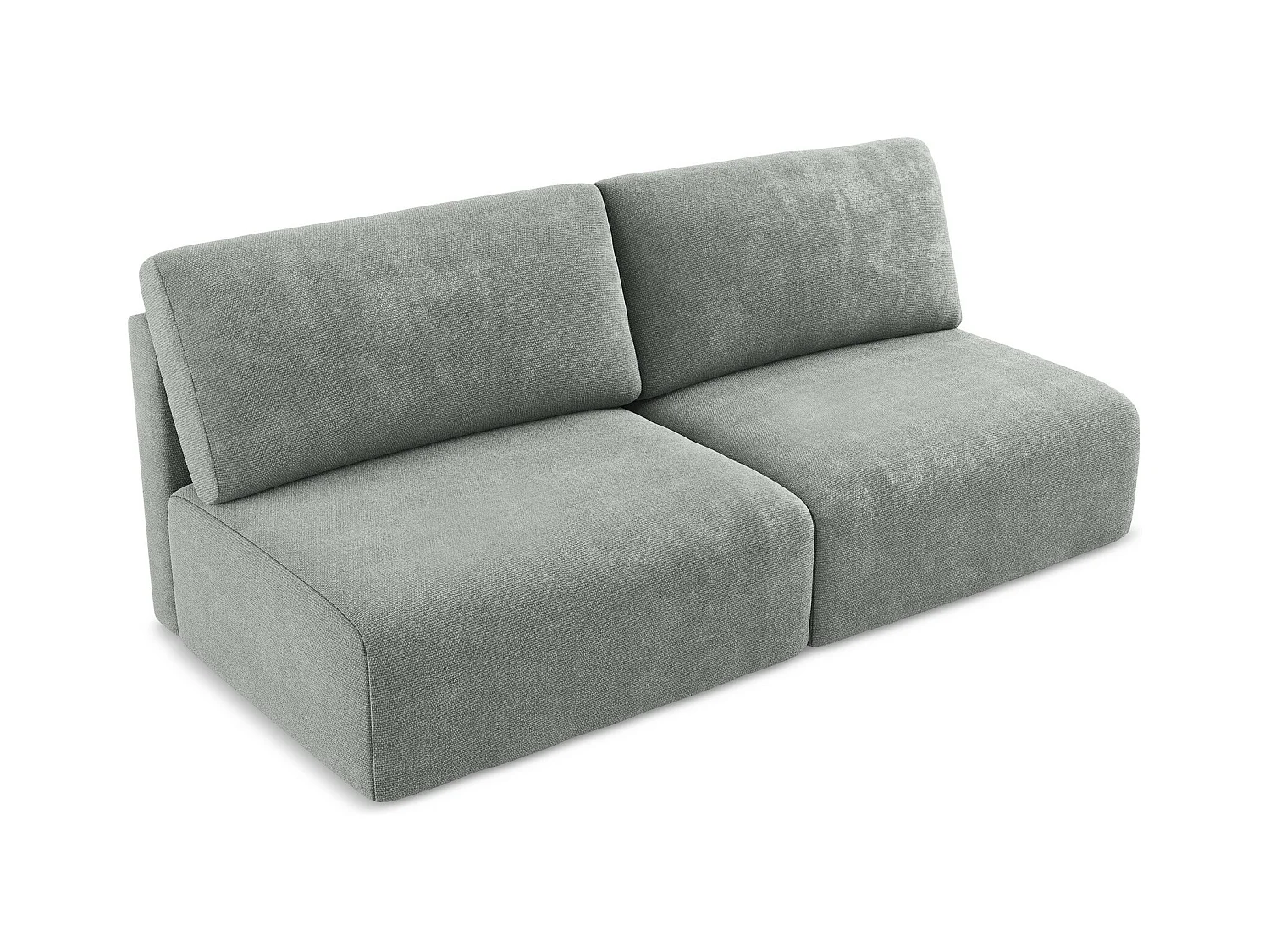 Canapé 3 places sans accoudoir convertible en Chenille - gris - KONA