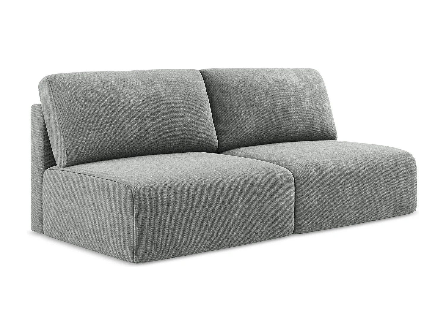 3-Sitzer Sofa ohne Armlehne mit Schlaffunktion - / - Chenille - Grau - KONA