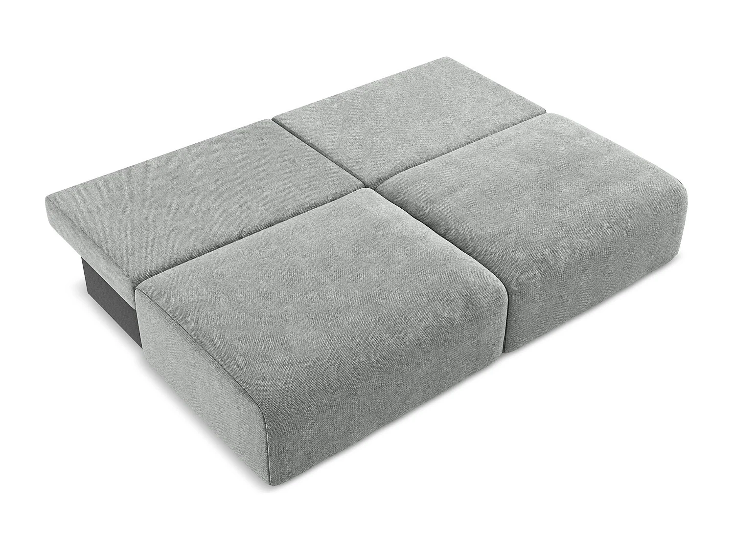 3-Sitzer Sofa ohne Armlehne mit Schlaffunktion - / - Chenille - Grau - KONA