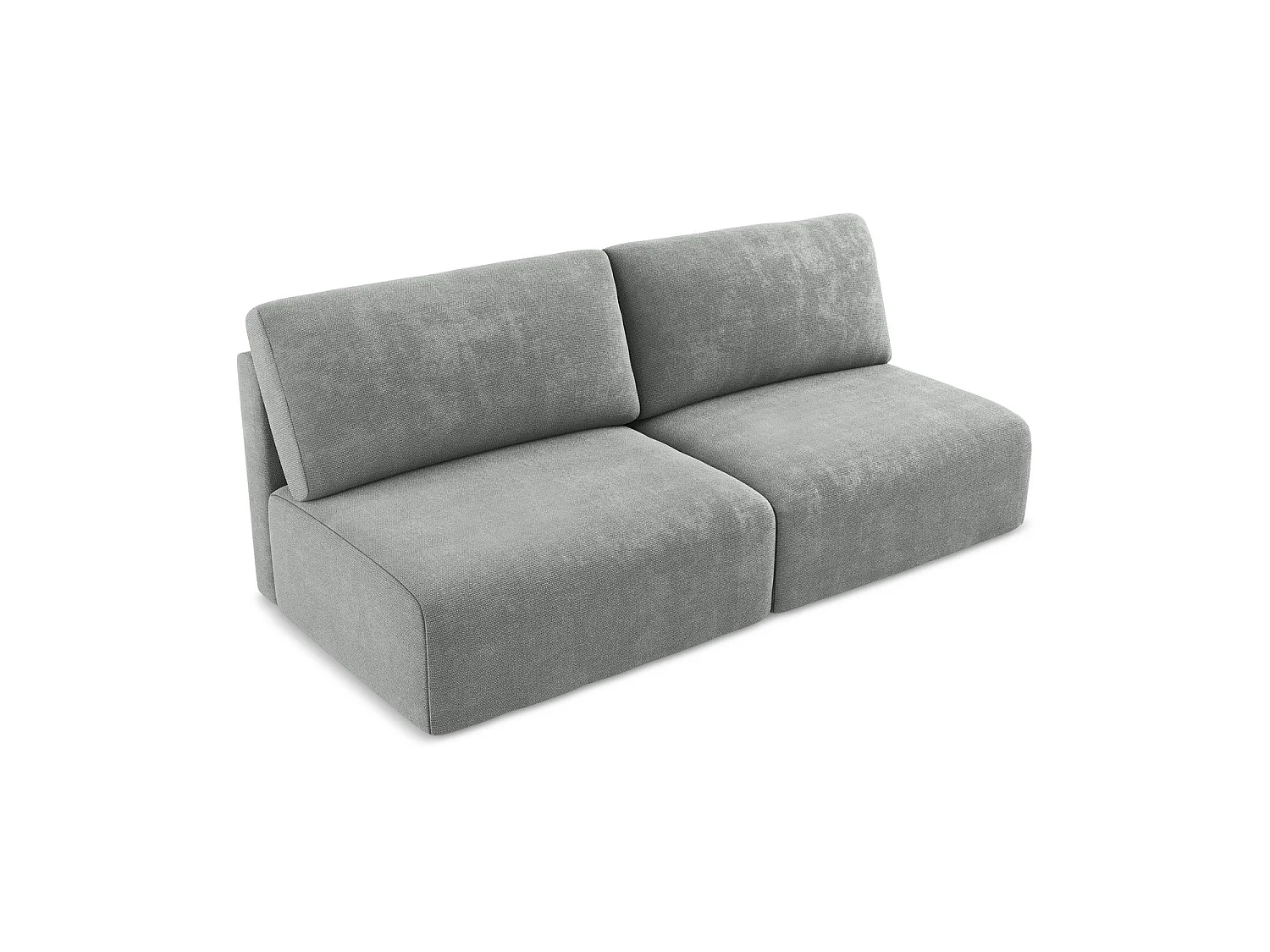Sofa 3-osobowa z funkcją spania - z tkaniny szenilowej - szary - OSTIA