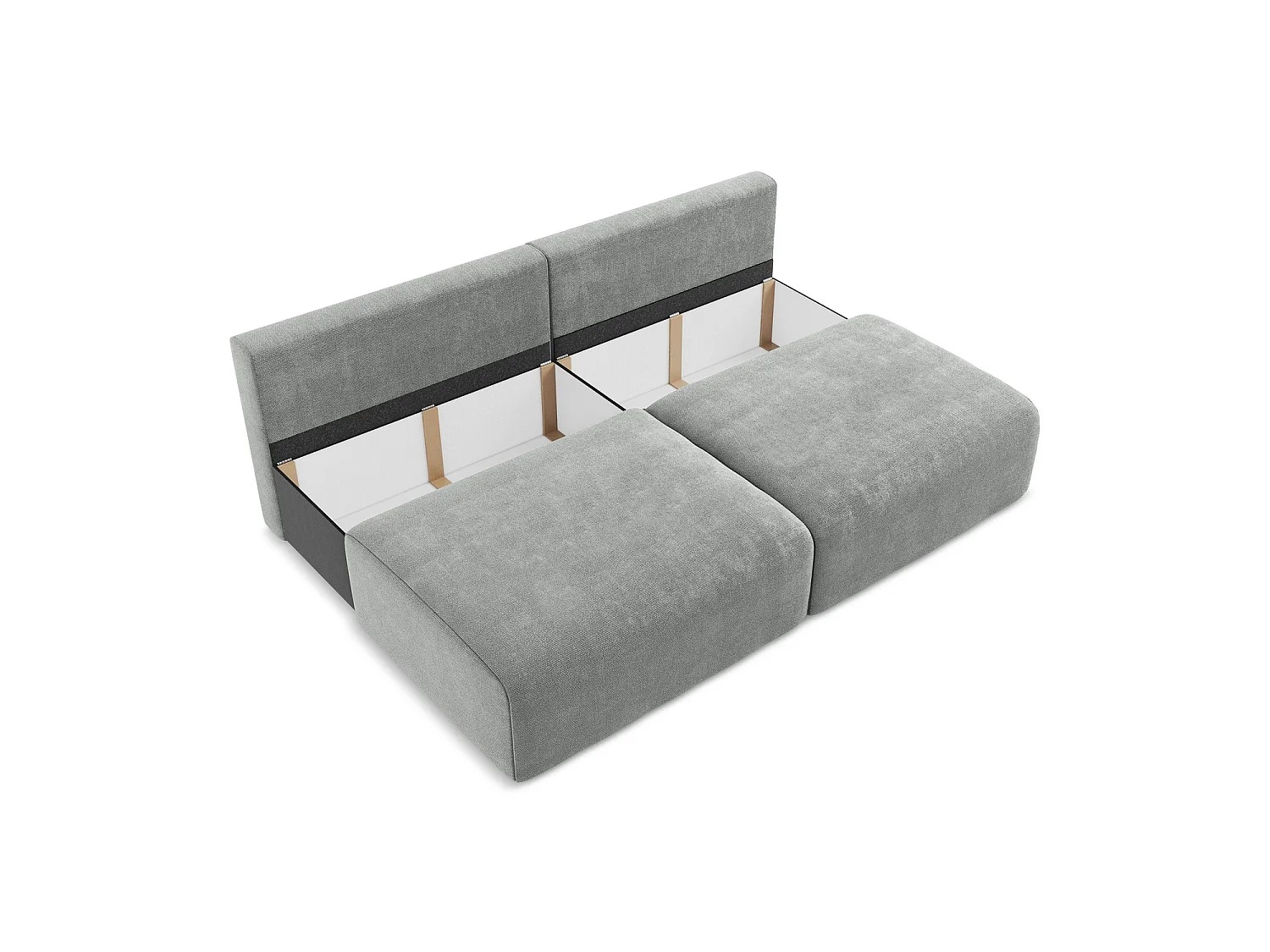 Sofa 3-osobowa z funkcją spania - z tkaniny szenilowej - szary - OSTIA