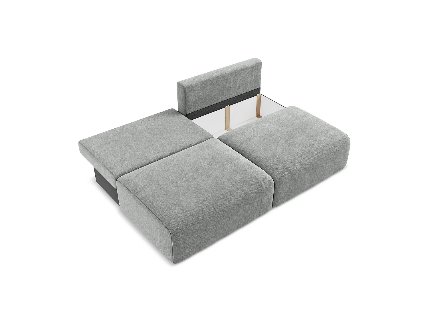 Sofa 3-osobowa z funkcją spania - z tkaniny szenilowej - szary - OSTIA