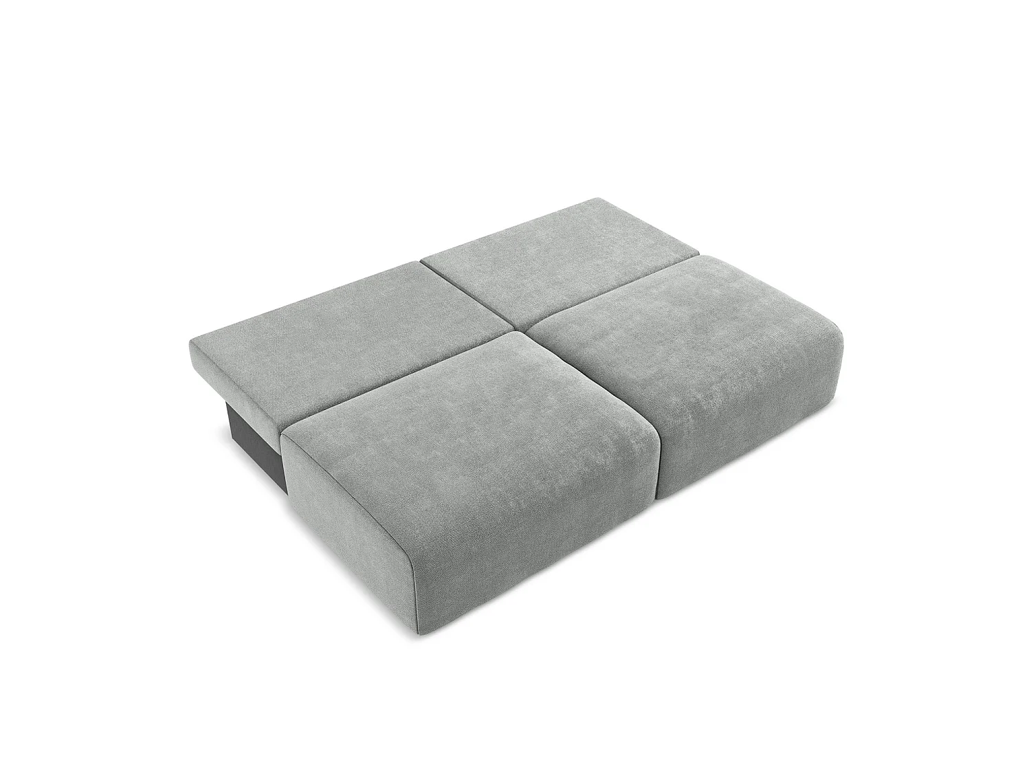 Sofa 3-osobowa z funkcją spania - z tkaniny szenilowej - szary - OSTIA
