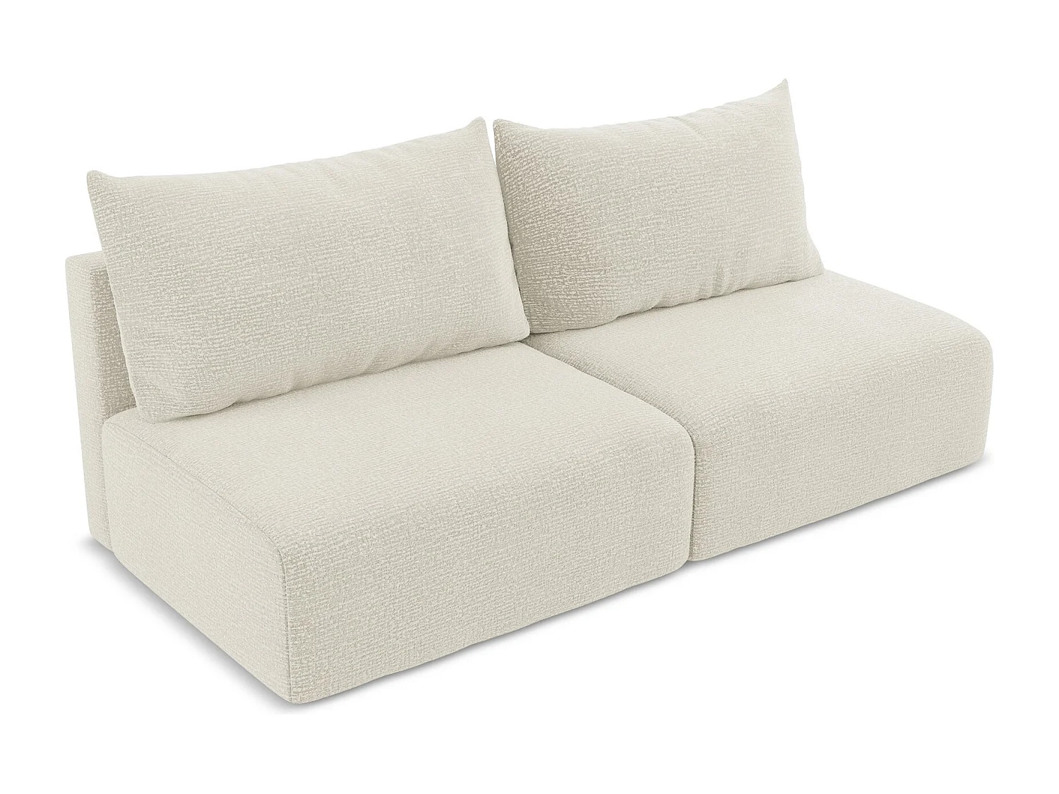 Otwarta Sofa 3-osobowa z funkcją spania - Strukturalna - Beżowy - KALENA