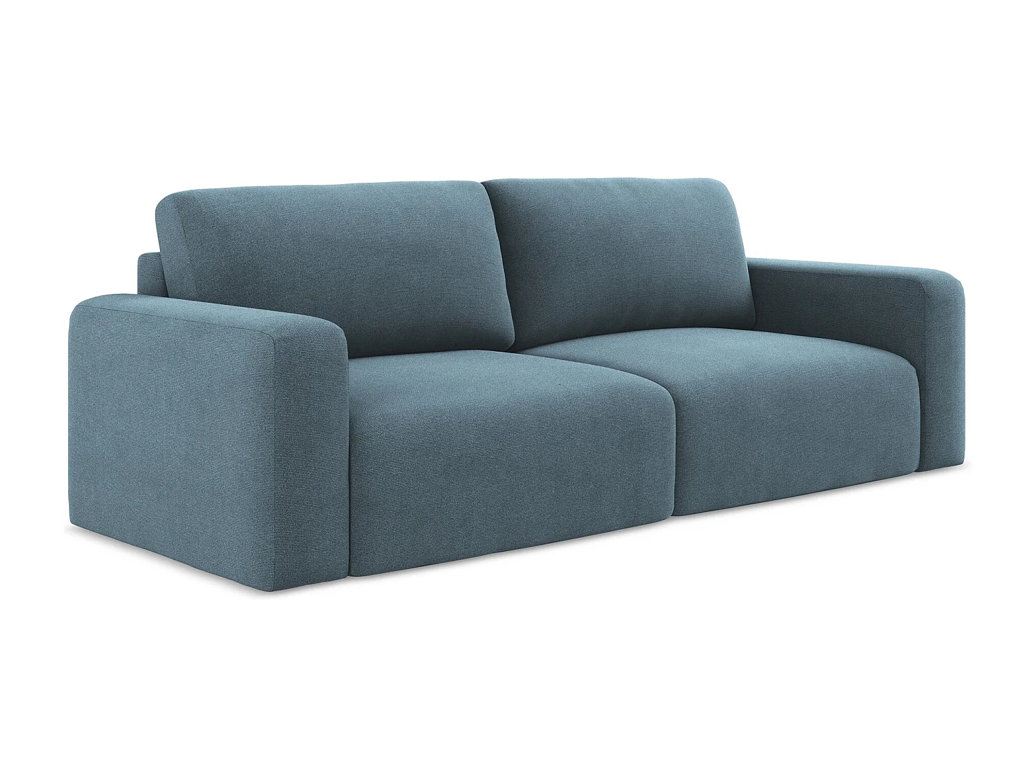3-Sitzer Sofa mit Schlaffunktion - - Strukturstoff - Hellblau - KONA