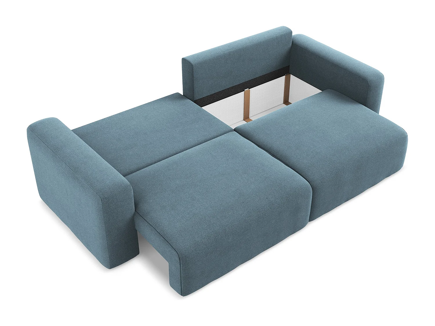 3-Sitzer Sofa mit Schlaffunktion - - Strukturstoff - Hellblau - KONA