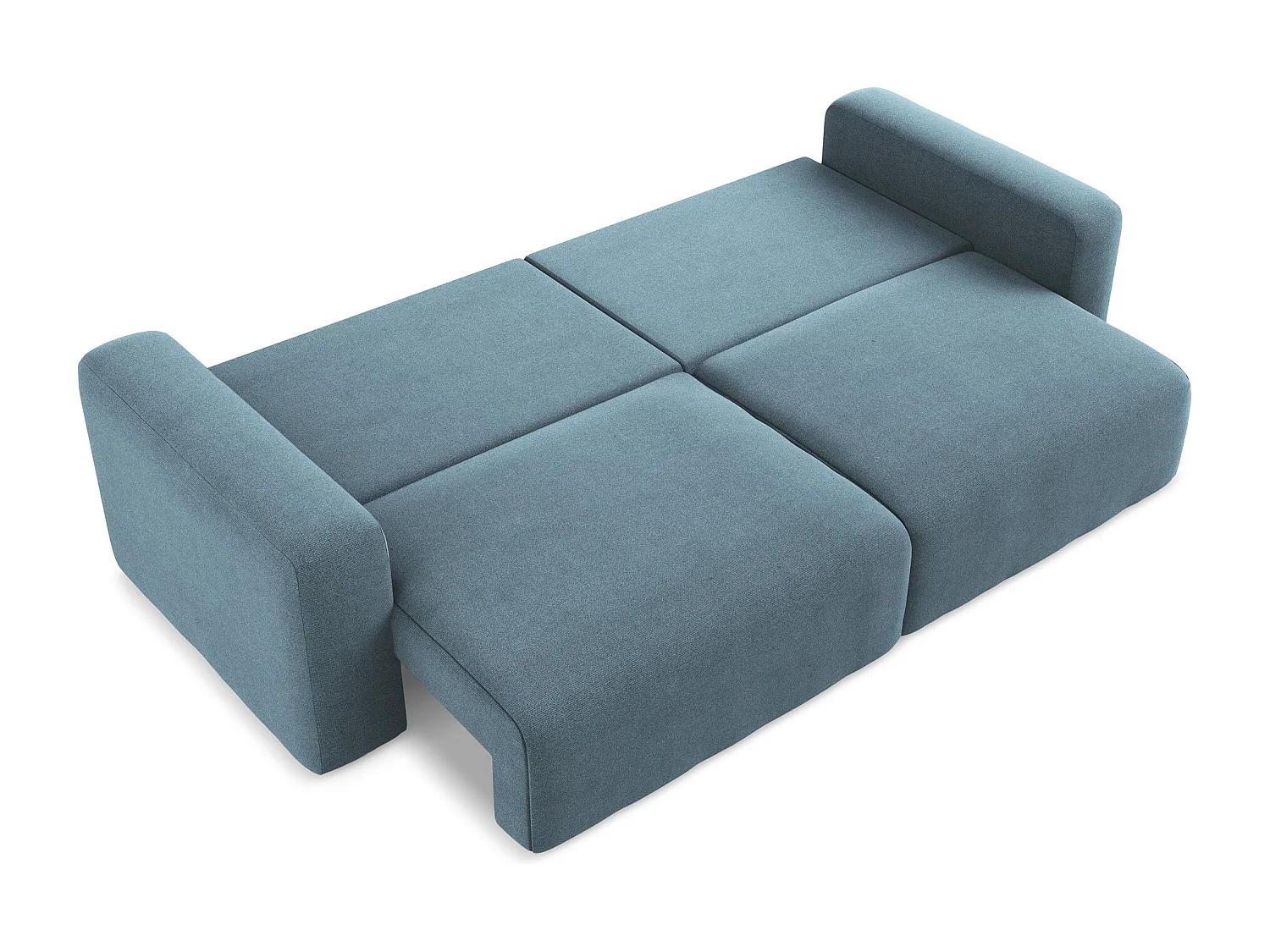 3-Sitzer Sofa mit Schlaffunktion - - Strukturstoff - Hellblau - KONA