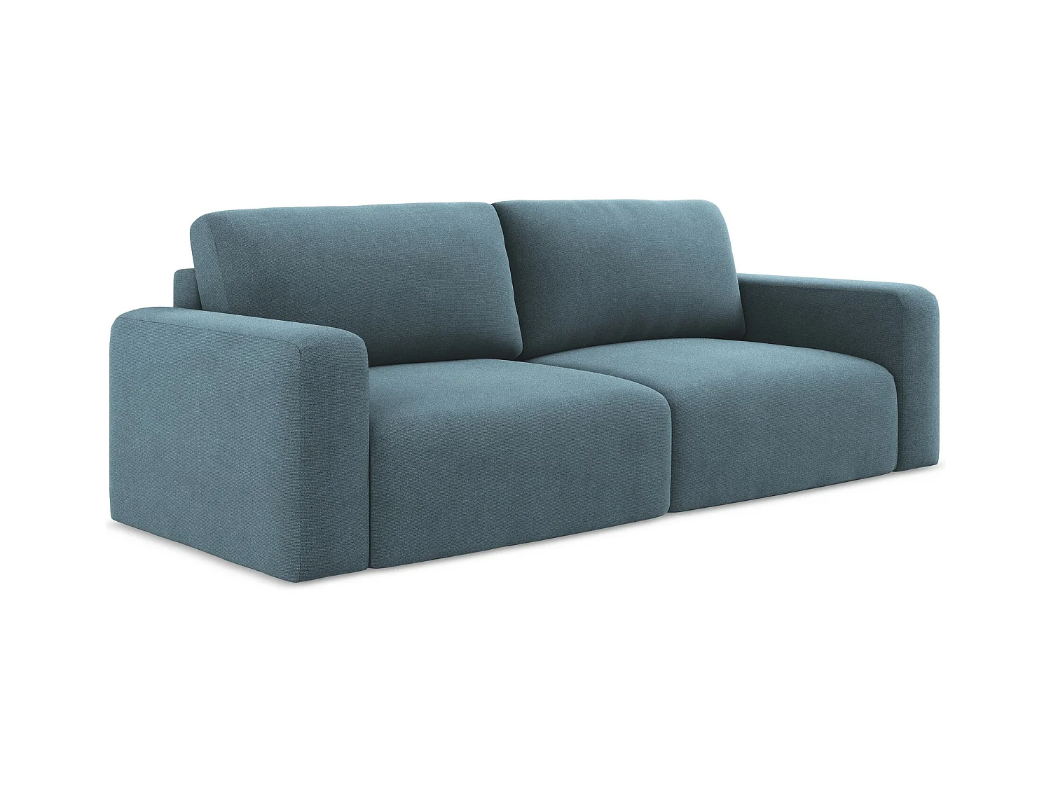 Canapé 3 places convertible en Strukturstoff - bleu clair - KONA