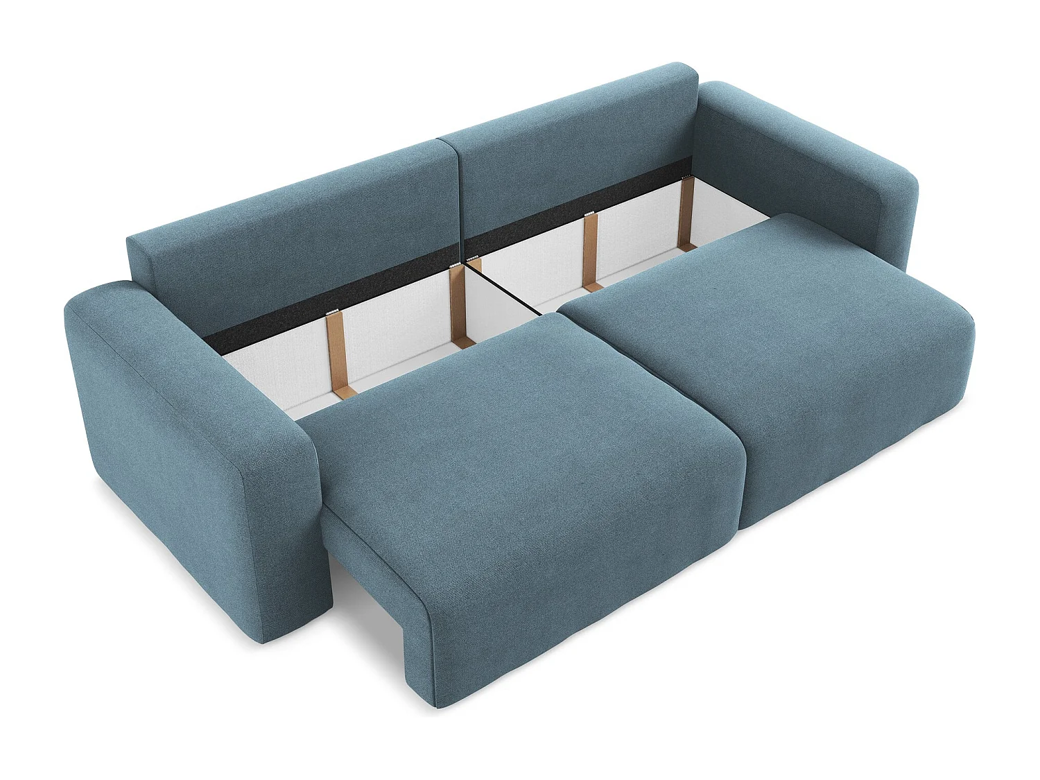 Canapé 3 places convertible en Strukturstoff - bleu clair - KONA