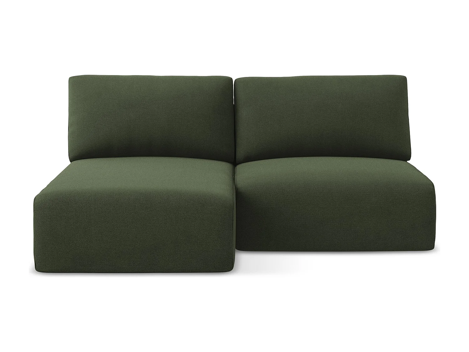Ecksofa ohne Armlehne mit Schlaffunktion Links - Links - Strukturstoff - Olive - KONA