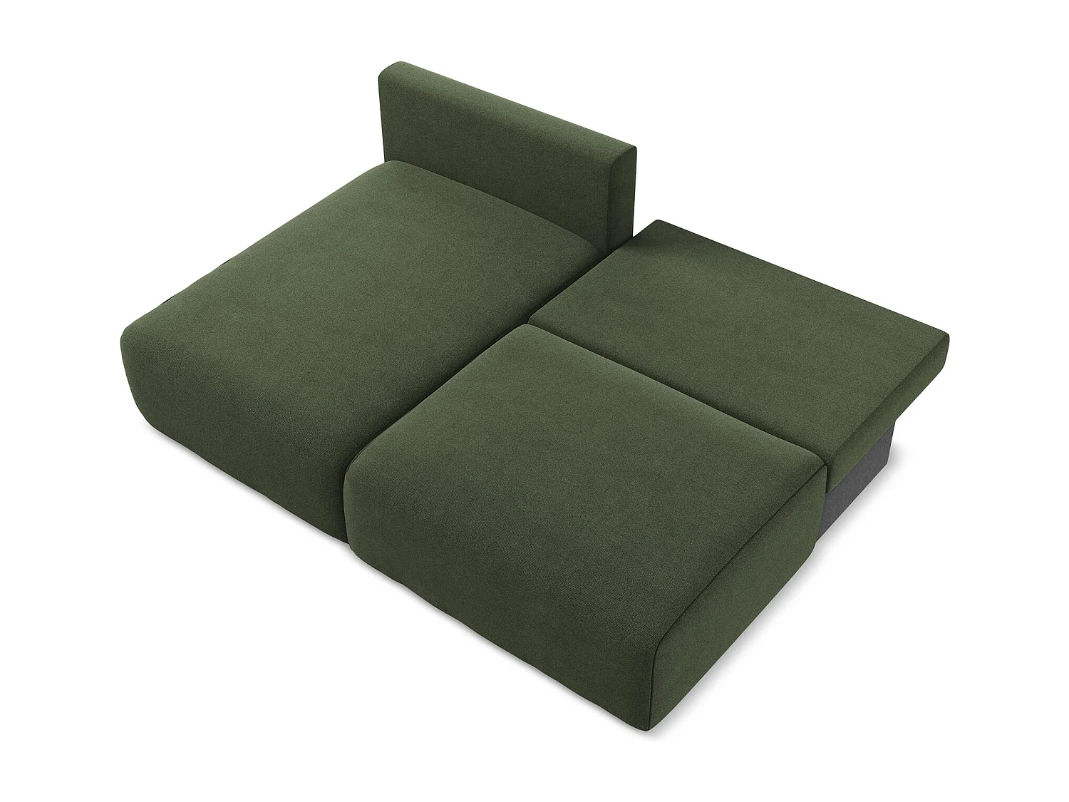 Ecksofa ohne Armlehne mit Schlaffunktion Links - Links - Strukturstoff - Olive - KONA