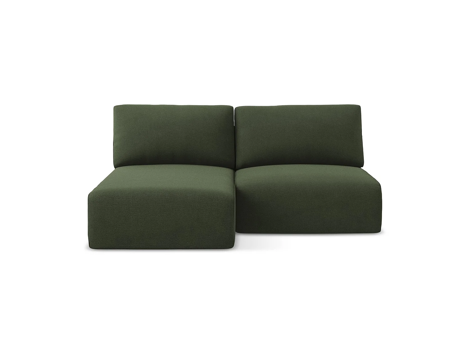 Canapé d’angle 3 places gauche convertible en tissu texturé - olive - OSTIA
