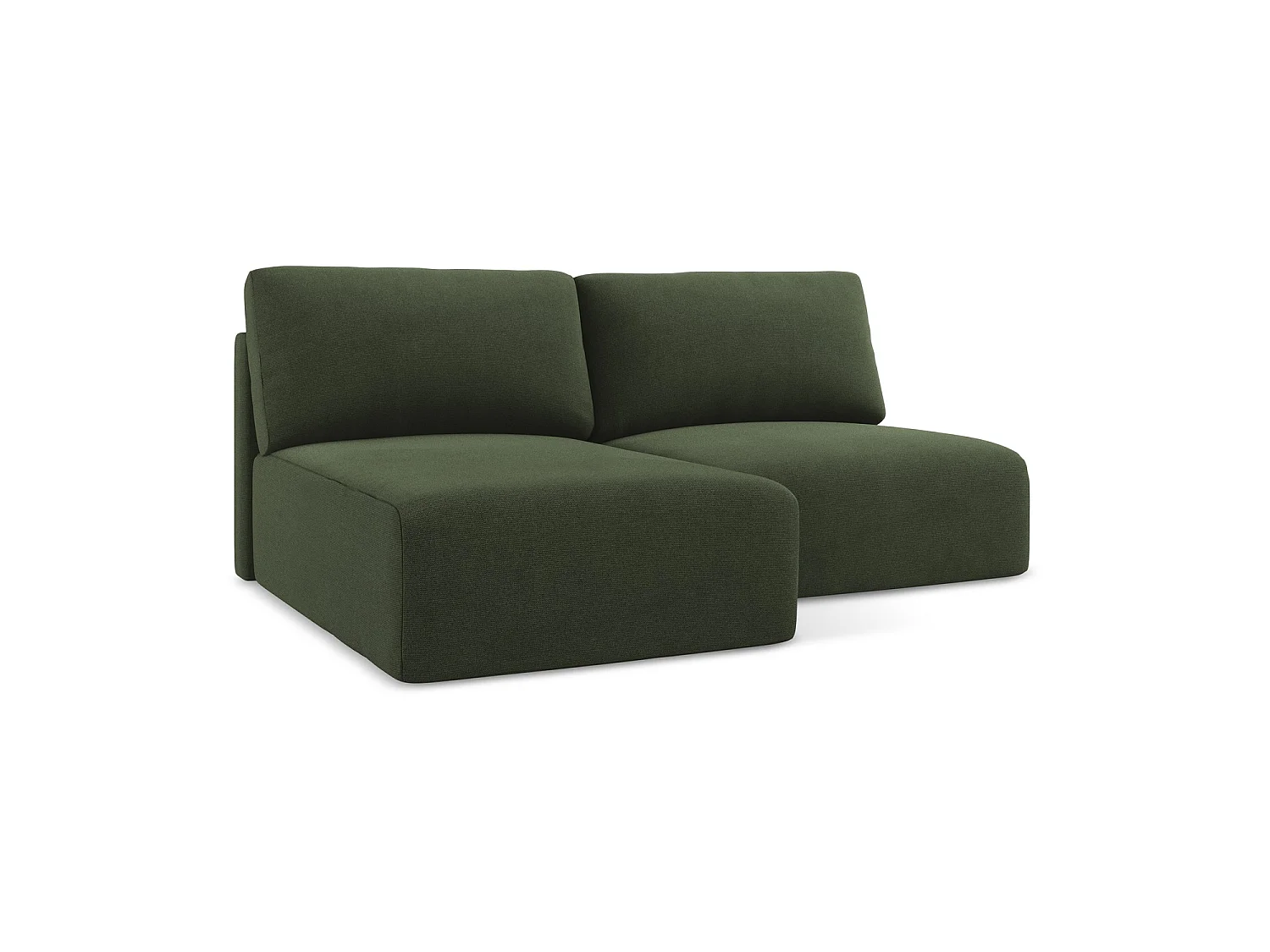 Canapé d’angle 3 places gauche convertible en tissu texturé - olive - OSTIA