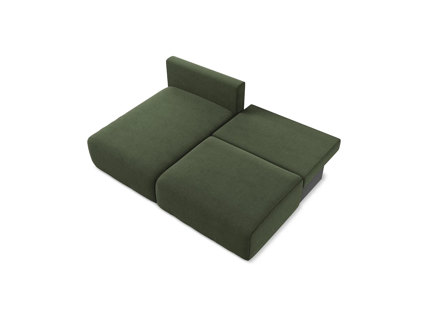 Canapé d’angle 3 places gauche convertible en tissu texturé - olive - OSTIA