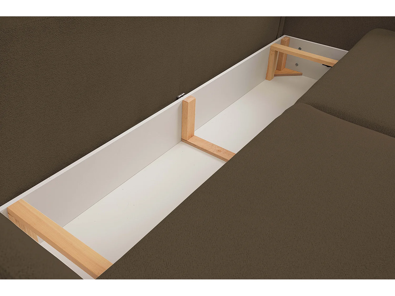 Schlafsofa LOOP, modernes Design, Stauraum, skandinavischer Stil, 234x86x112 cm, Farbe: BRAUN