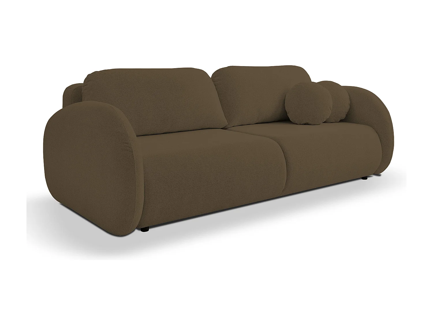 Schlafsofa LOOP, modernes Design, Stauraum, skandinavischer Stil, 234x86x112 cm, Farbe: BRAUN