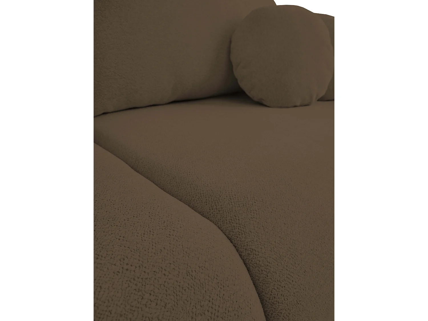 Schlafsofa LOOP, modernes Design, Stauraum, skandinavischer Stil, 234x86x112 cm, Farbe: BRAUN