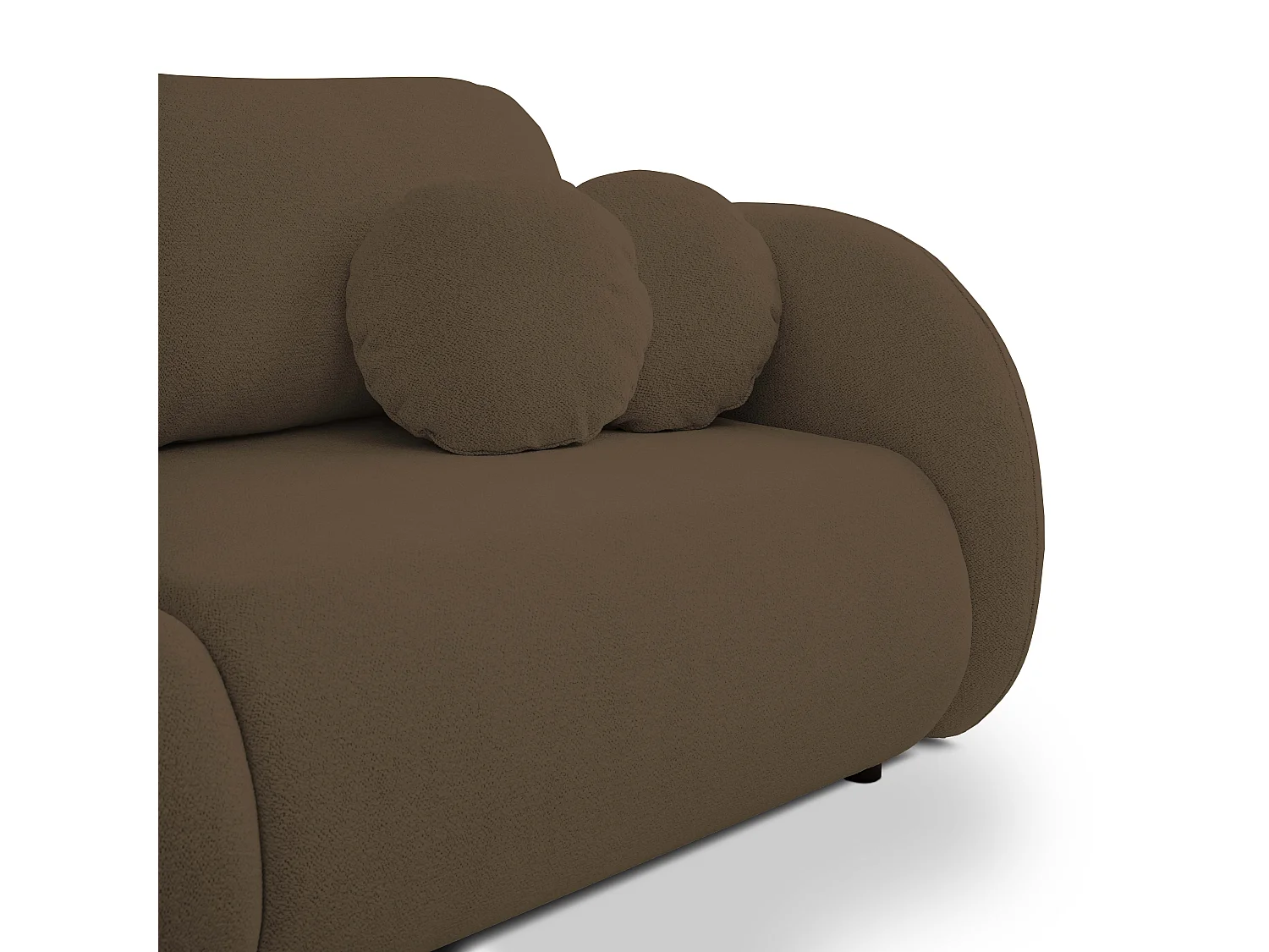 Schlafsofa LOOP, modernes Design, Stauraum, skandinavischer Stil, 234x86x112 cm, Farbe: BRAUN
