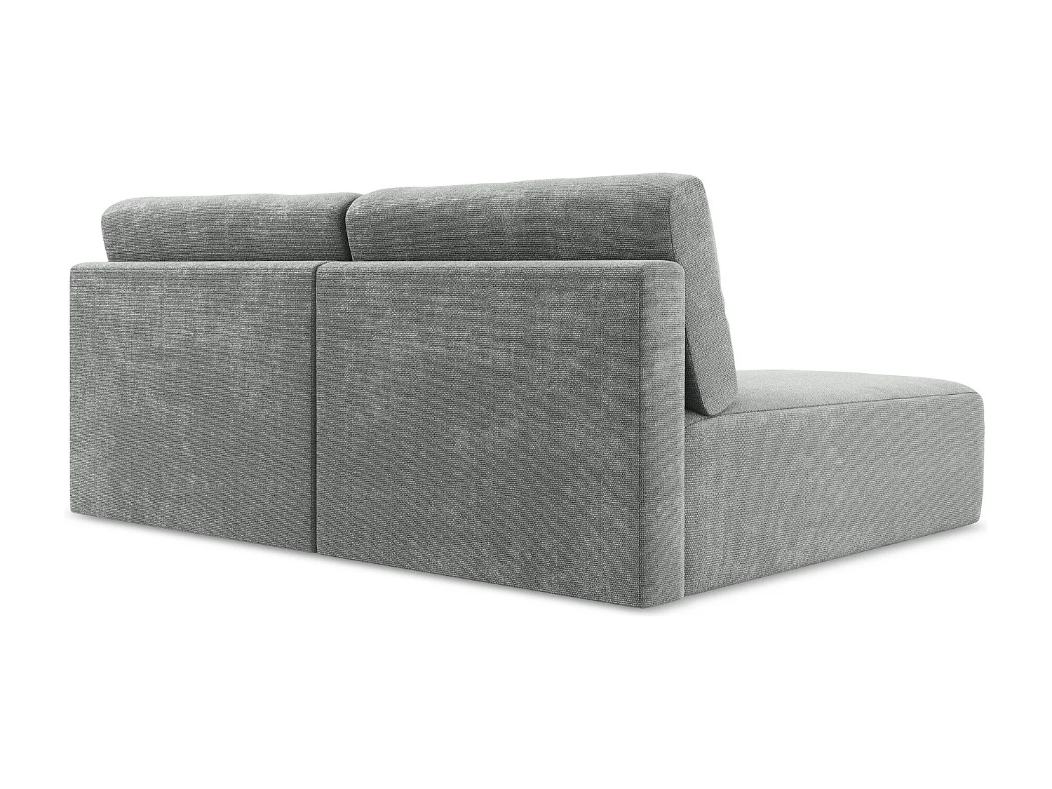 Canapé d’angle 3 places gauche sans accoudoir convertible en Chenille - gris - KONA