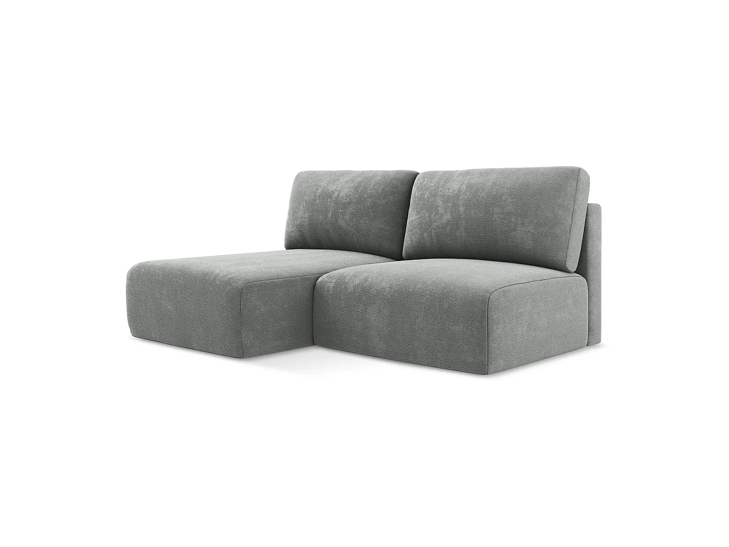 Ecksofa ohne Armlehne mit Schlaffunktion Links - Links - Chenille - Grau - OSTIA