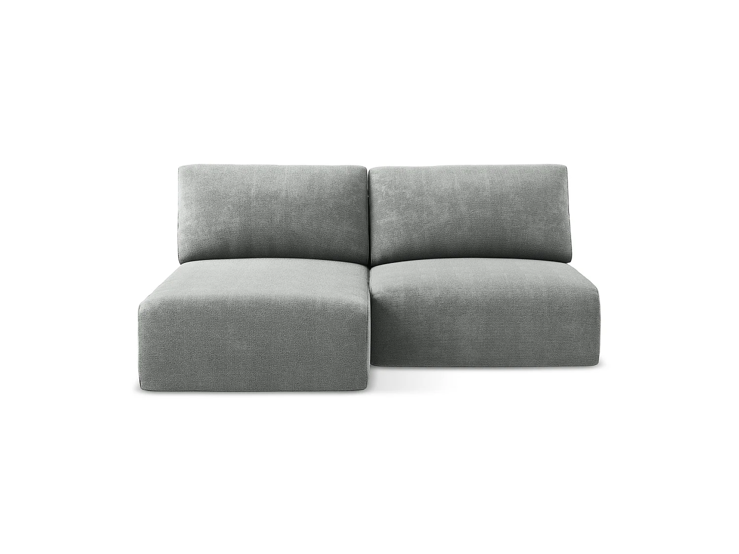 Ecksofa ohne Armlehne mit Schlaffunktion Links - Links - Chenille - Grau - OSTIA