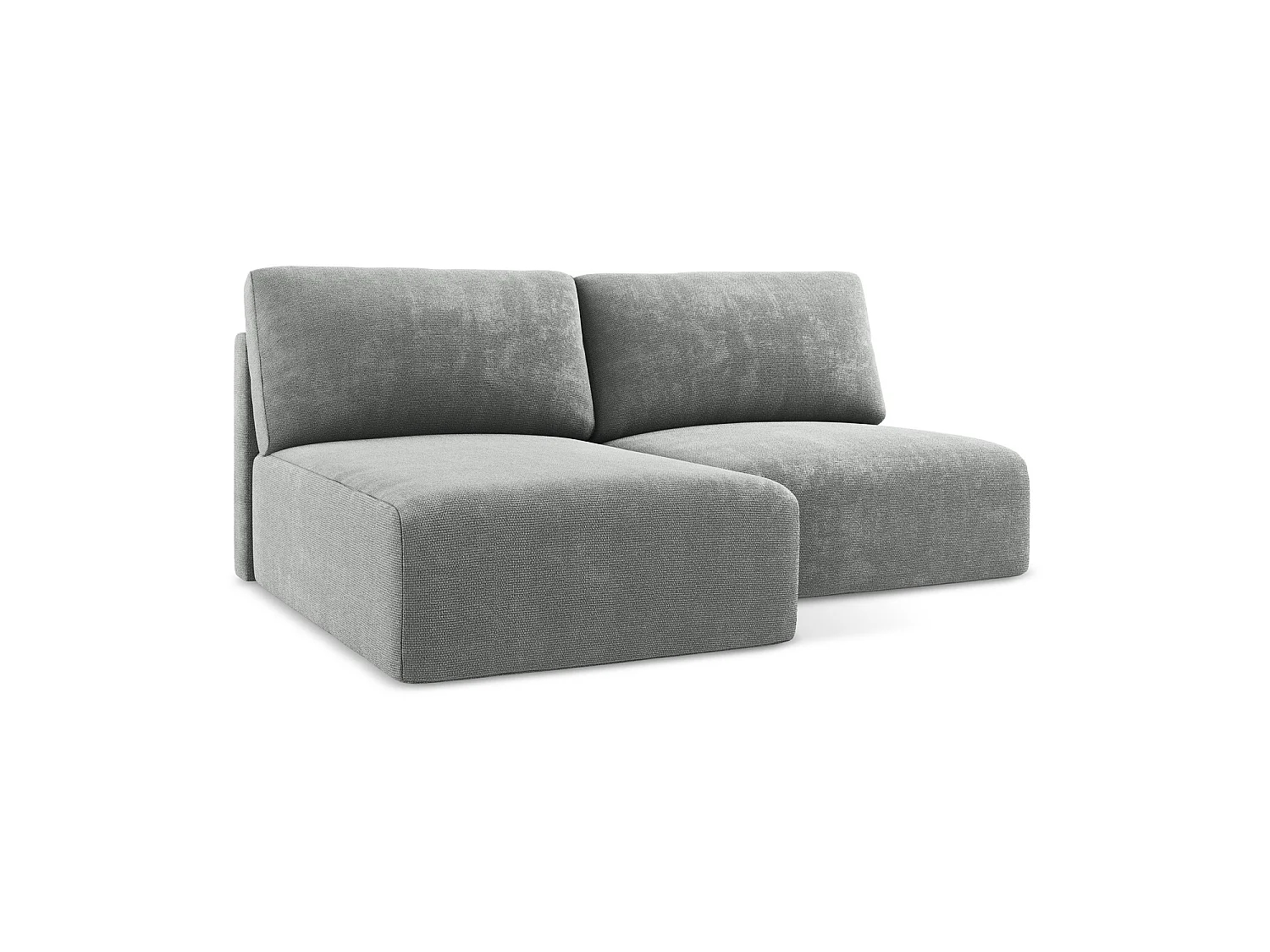 Ecksofa ohne Armlehne mit Schlaffunktion Links - Links - Chenille - Grau - OSTIA
