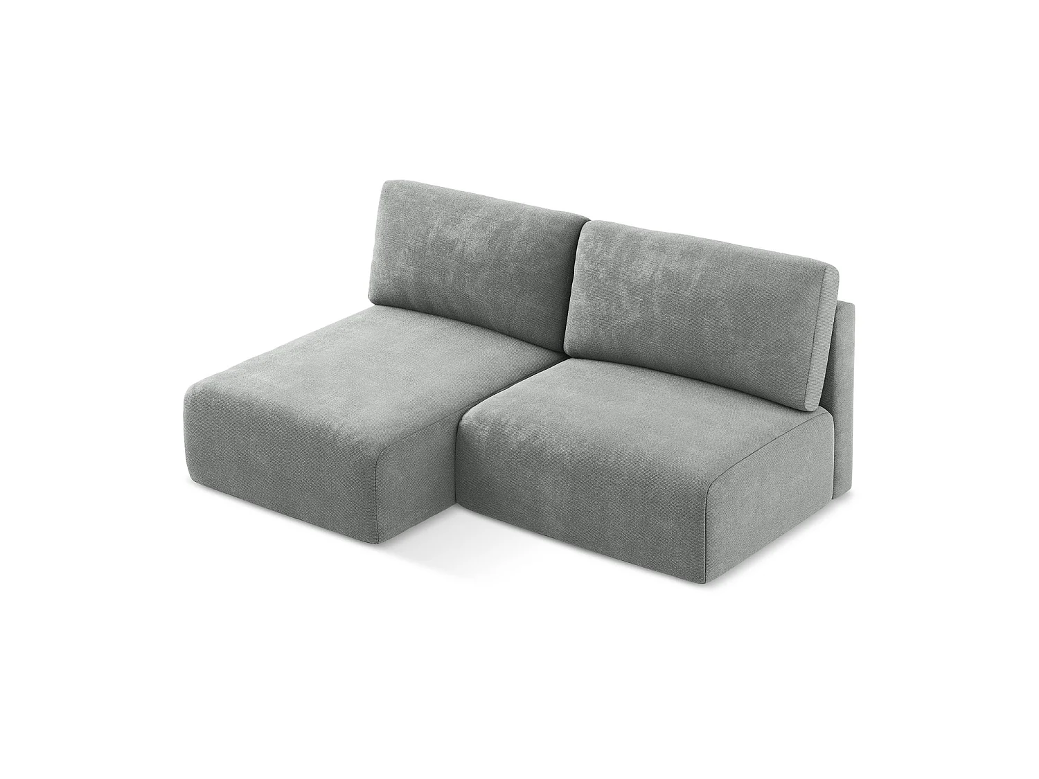 Ecksofa ohne Armlehne mit Schlaffunktion Links - Links - Chenille - Grau - OSTIA