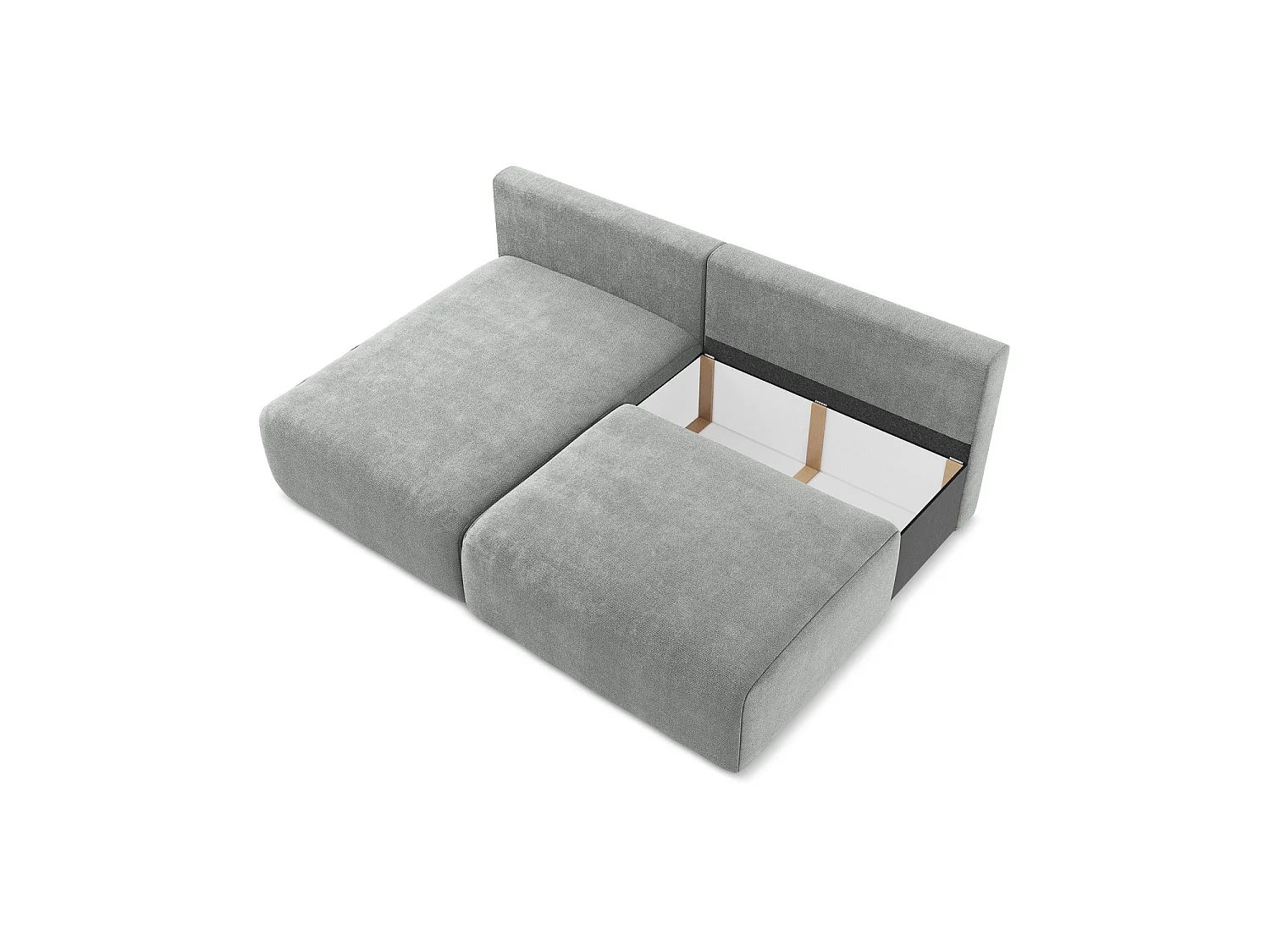 Ecksofa ohne Armlehne mit Schlaffunktion Links - Links - Chenille - Grau - OSTIA