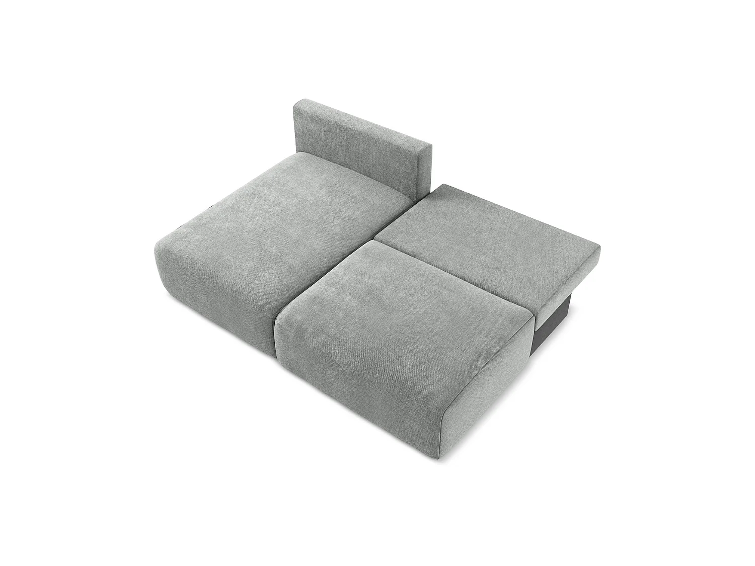 Ecksofa ohne Armlehne mit Schlaffunktion Links - Links - Chenille - Grau - OSTIA