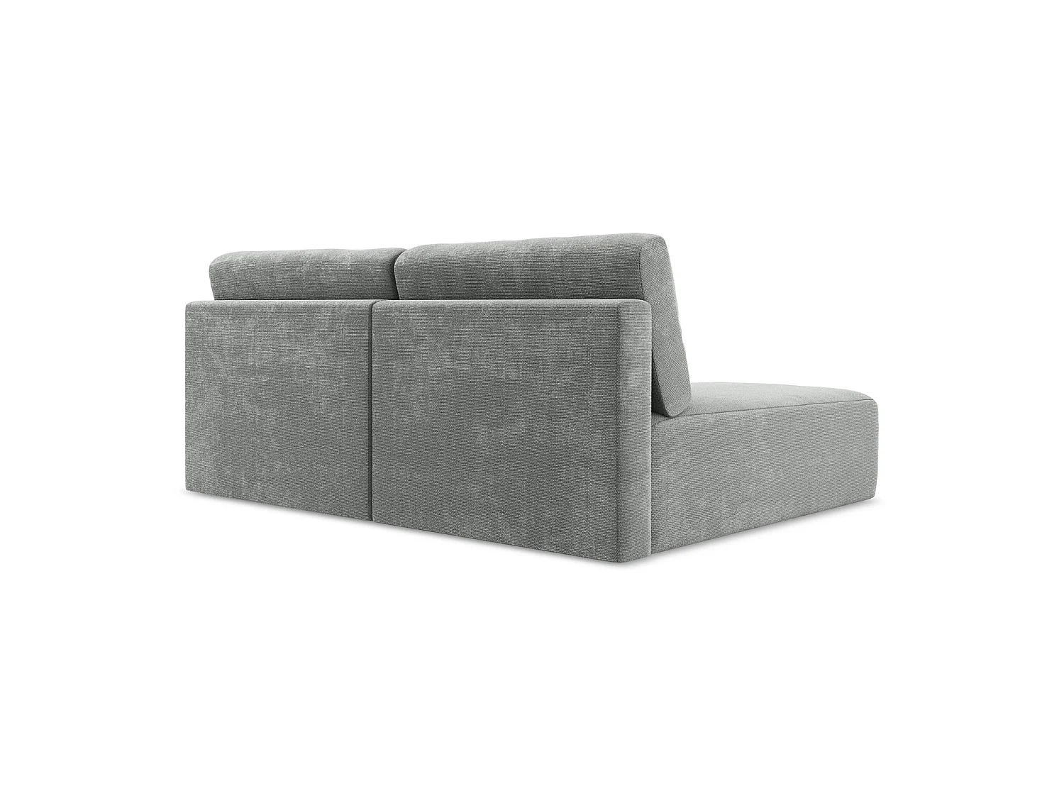 Ecksofa ohne Armlehne mit Schlaffunktion Links - Links - Chenille - Grau - OSTIA